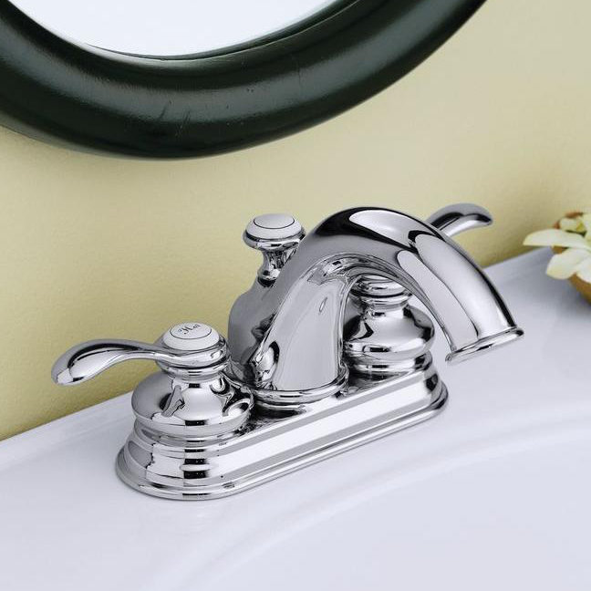 K-12266-4-CP,2BZ Kohler Fairfax Centerset Bathroom Faucet with Drain